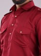 Wedding Wear Pathani Suit In Maroon Color